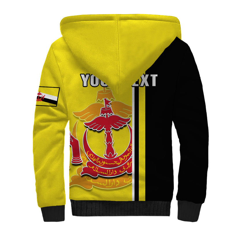 (Custom Personalised) Brunei Happy Independence Day With Coat Of Arms Sherpa Hoodie