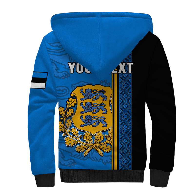 (Custom Personalised) Estonia Happy Estonian Independence Day With Coat Of Arms Sherpa Hoodie