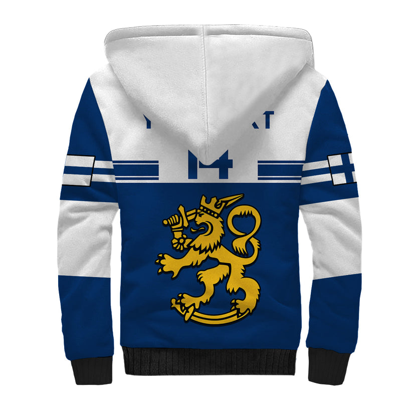 (Custom Text And Number) Finland Hockey 2023 Come On Suomi Sherpa Hoodie