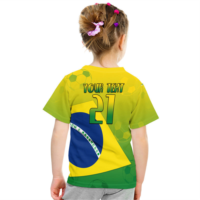 Custom Brasil Football Champions Flag With Soccer BT Shirt