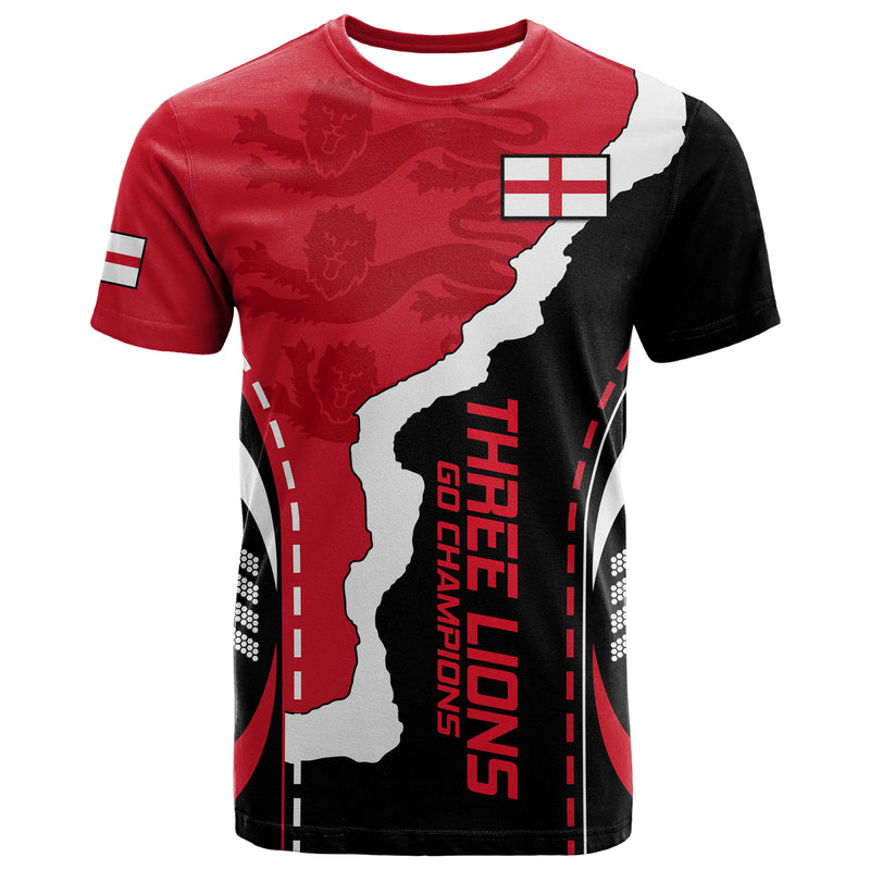 England The Three Lions Football Go Champions Red T Shirt