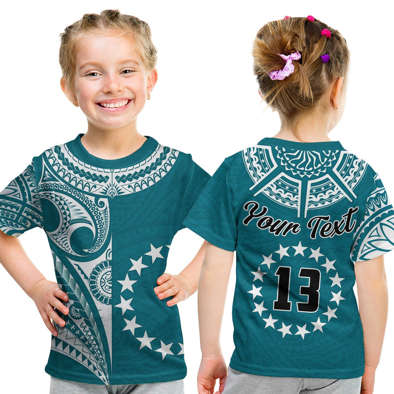 Custom Cook Islands Tatau Symbolize Passion Stars Version Blue T Shirt