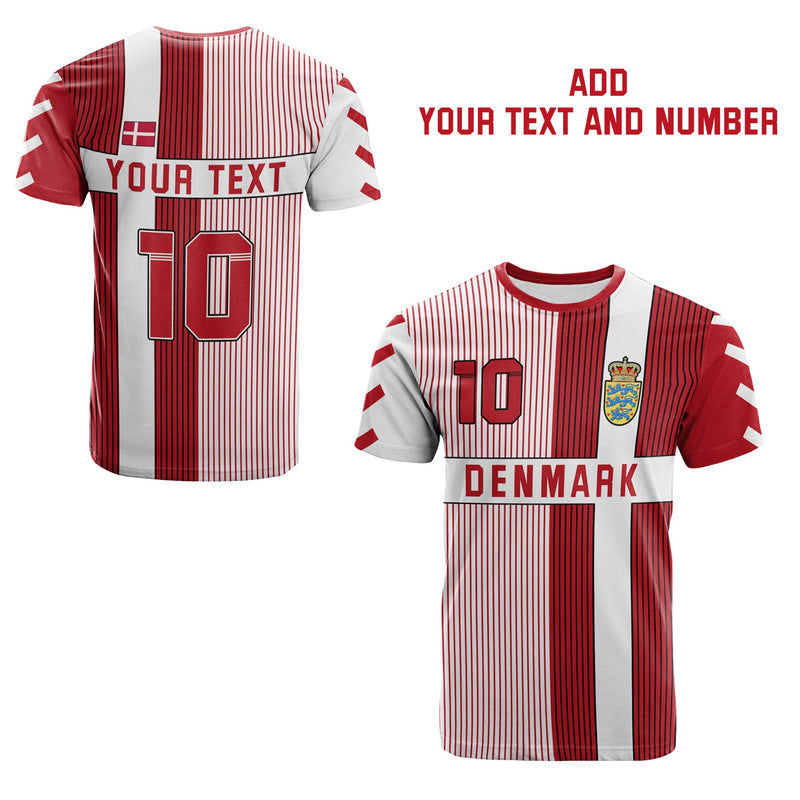 Custom Denmark Football Come On Denmark Custom Text And Number T Shirt