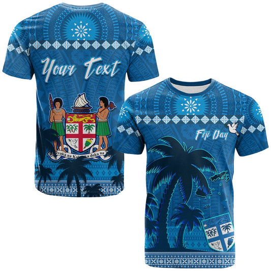 Custom Bula Fiji Day Fijian Tapa with Palm Tree 52nd Anniversary T Shirt