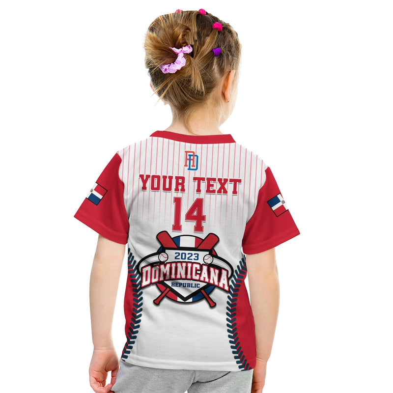 Custom Dominican Republic Baseball 2023 Version White T Shirt