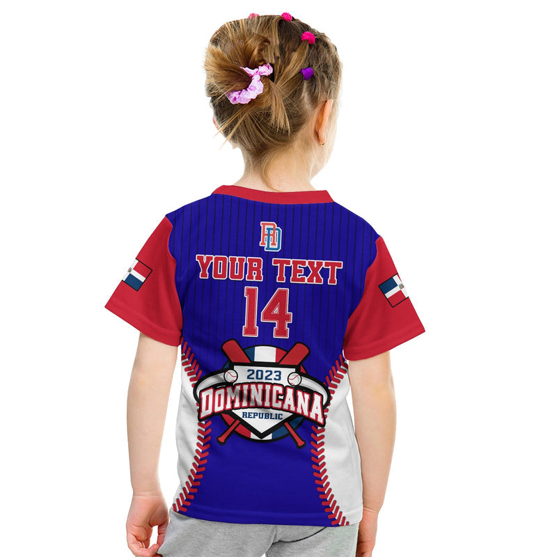 Custom Dominican Republic Baseball 2023 Version Blue T Shirt