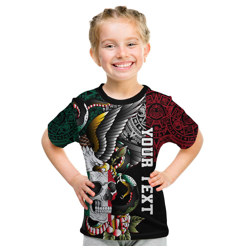Custom Mexico Mexican Skull Eagle With Angry Snake T Shirt