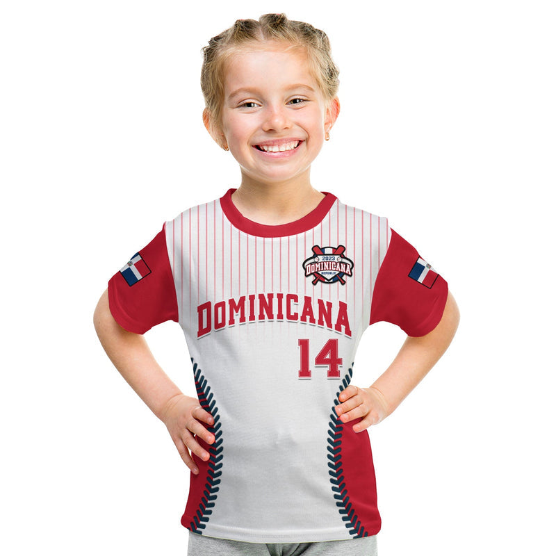 Custom Dominican Republic Baseball 2023 Version White T Shirt