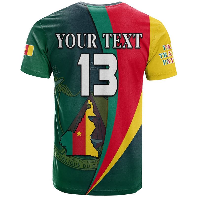 Custom Cameroon Map Cameroun Style Flag T Shirt