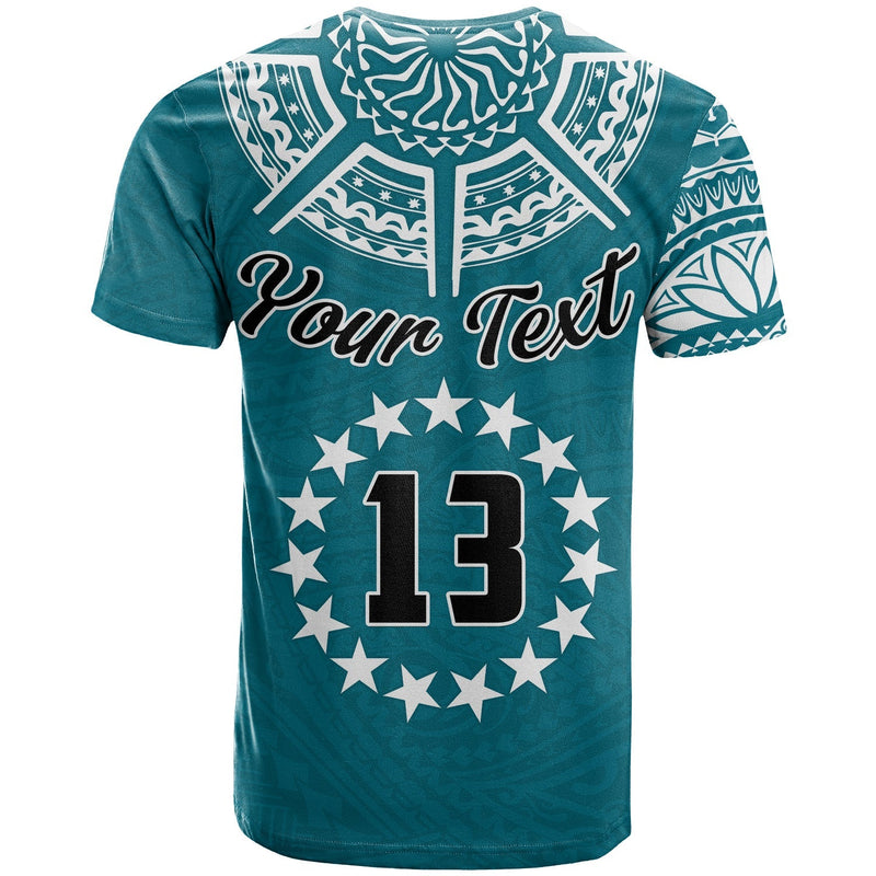 Custom Cook Islands Tatau Symbolize Passion Stars Version Blue T Shirt