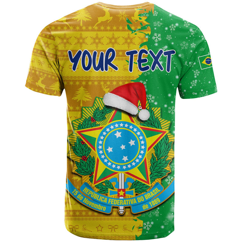 Custom Brazil Football Christmas Santa Claus Selecao Champions T Shirt