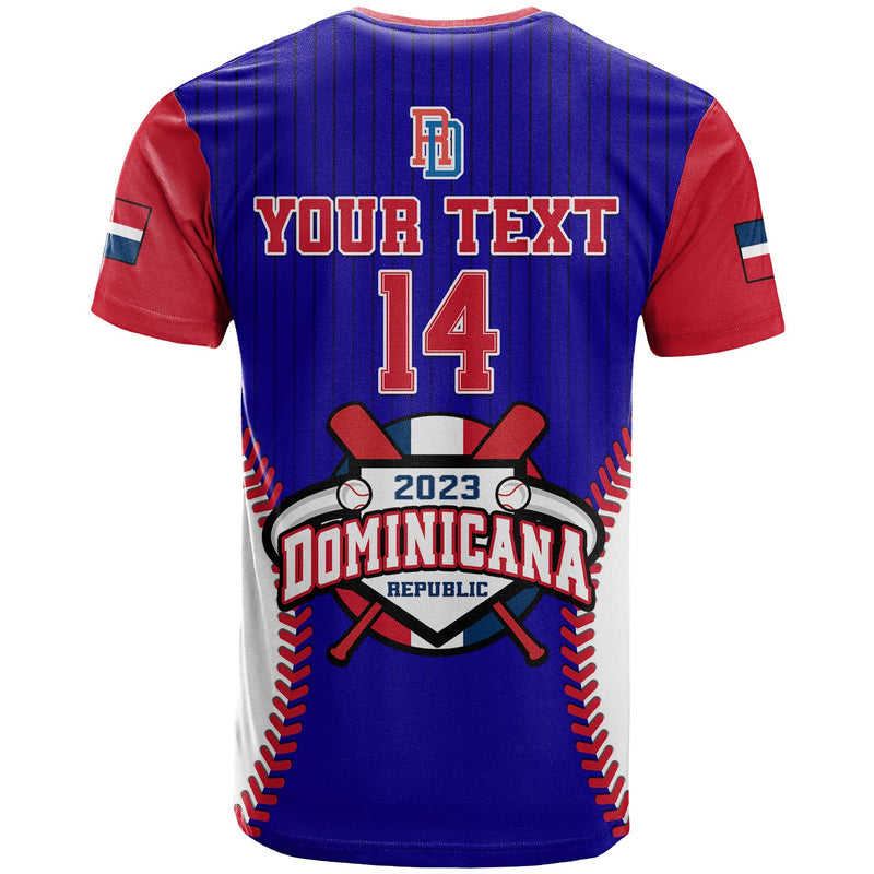 Custom Dominican Republic Baseball 2023 Version Blue T Shirt