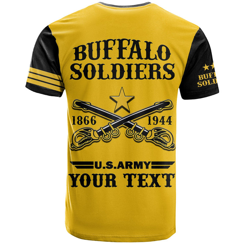 (Custom Text And Chapter) Buffalo Soldiers BSMC United States Army Yellow T Shirt