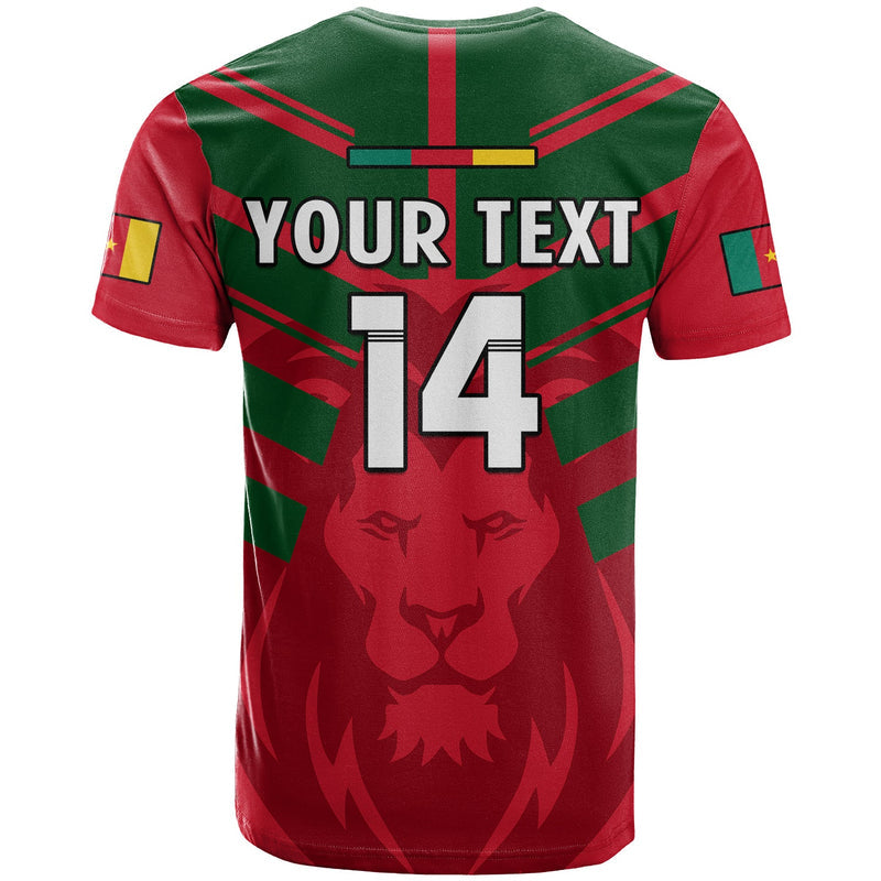 Custom Cameroon Football Les Lions Indomptables Red World Cup 2022 T Shirt