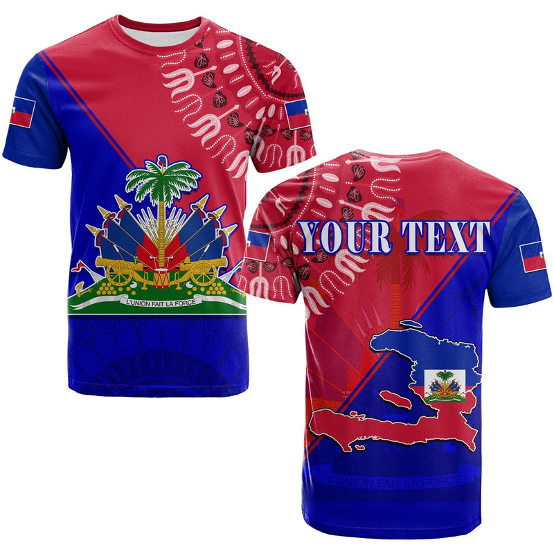 Custom Haiti Haiti Flag Dashiki Simple Style T Shirt