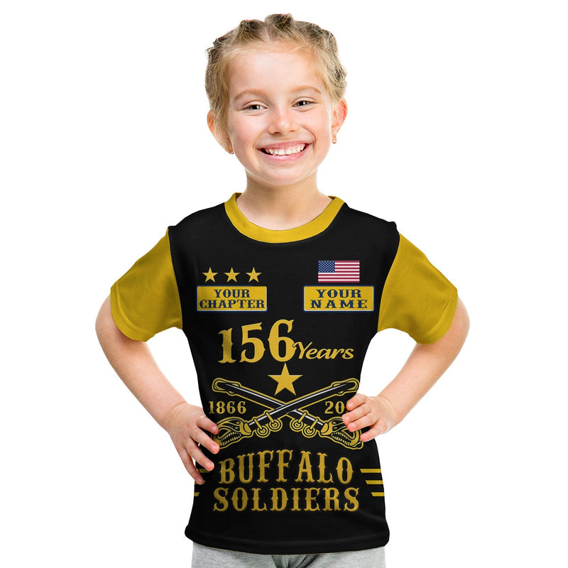 (Custom Text and Chapter) Buffalo Soldiers Since 1866 BSMC Anniversary T Shirt