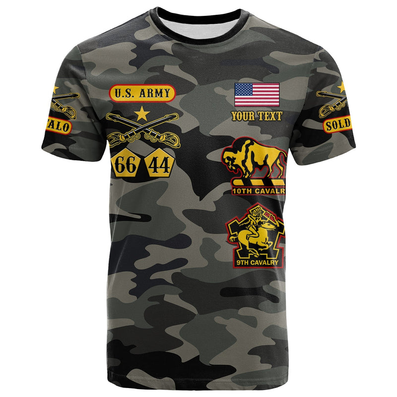 Custom Buffalo Soldiers Camouflage Unique T Shirt