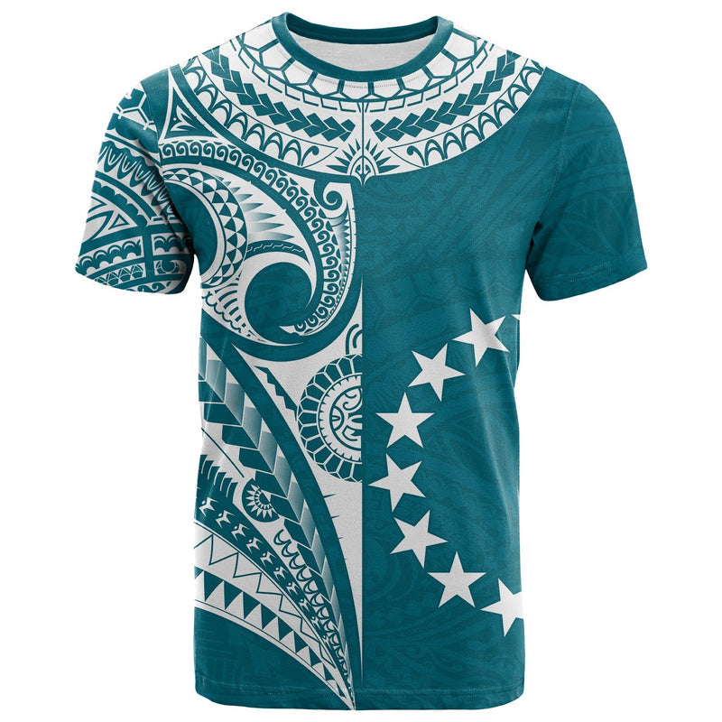 Custom Cook Islands Tatau Symbolize Passion Stars Version Blue T Shirt