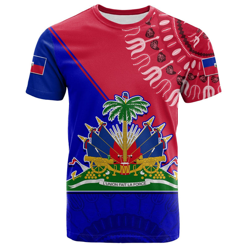 Custom Haiti Haiti Flag Dashiki Simple Style T Shirt