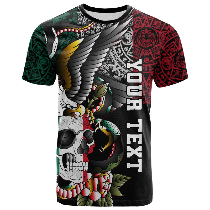 Custom Mexico Mexican Skull Eagle With Angry Snake T Shirt