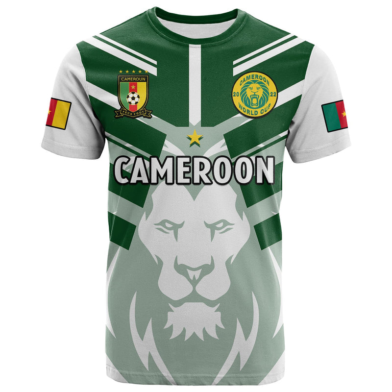 Custom Cameroon Football Les Lions Indomptables White World Cup 2022 T Shirt
