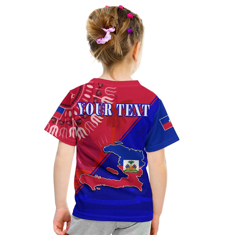 Custom Haiti Haiti Flag Dashiki Simple Style T Shirt