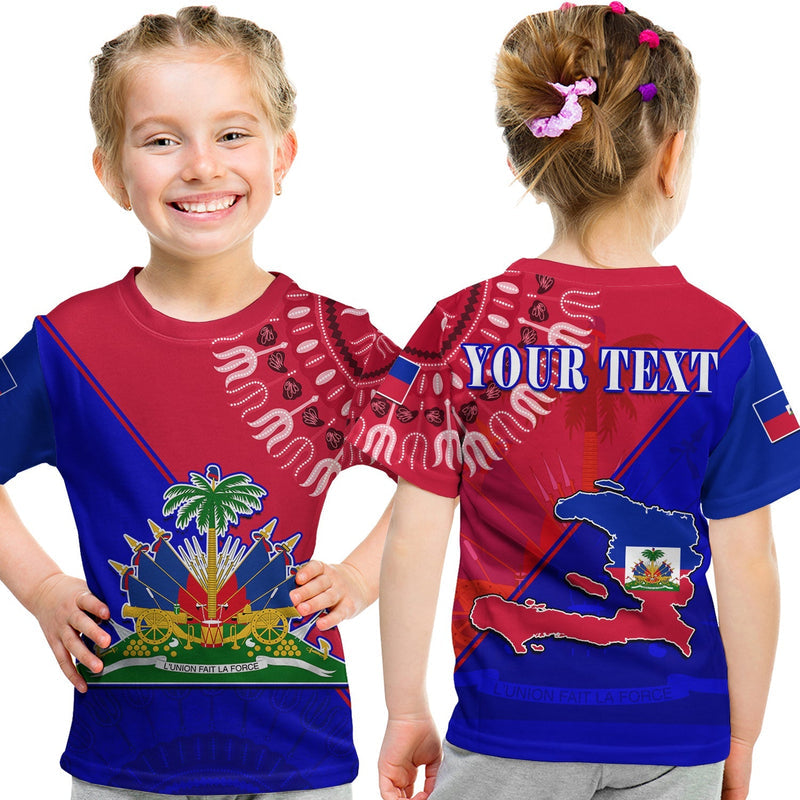 Custom Haiti Haiti Flag Dashiki Simple Style T Shirt