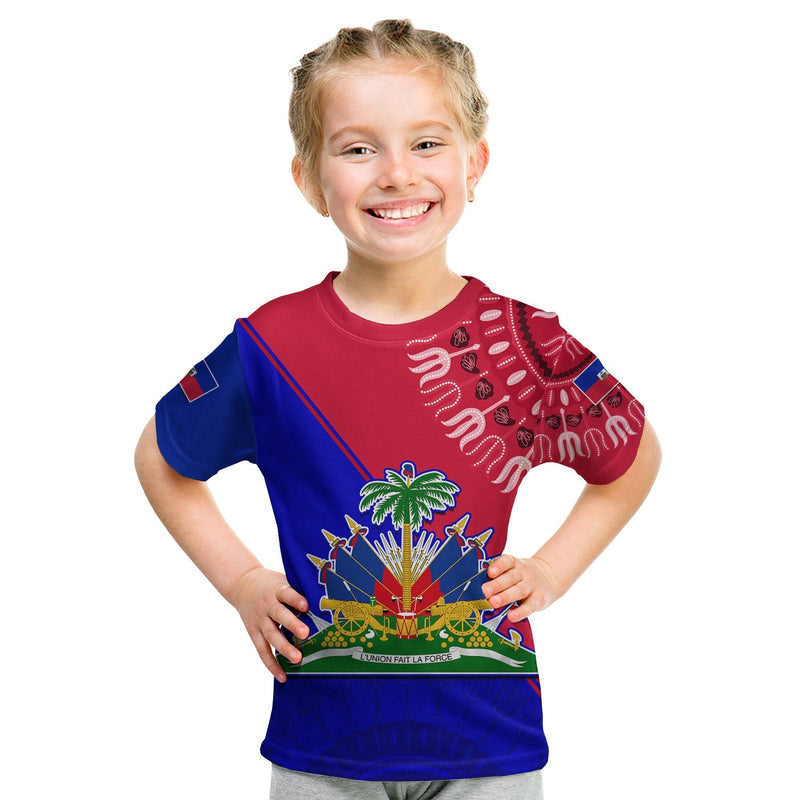 Custom Haiti Haiti Flag Dashiki Simple Style T Shirt