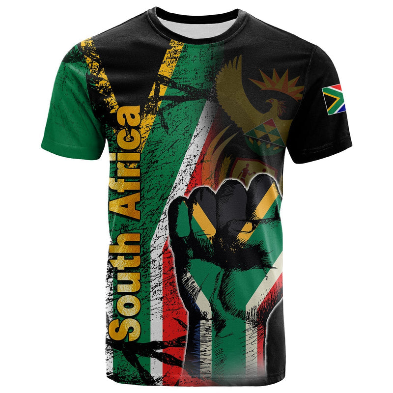 Custom South Africa Flag Grunge Style T Shirt