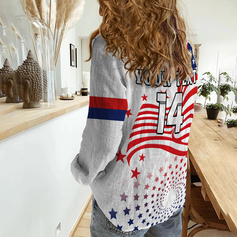 (Custom Text And Number) United States Football The Yanks USA World Cup 2022 Women Casual Shirt