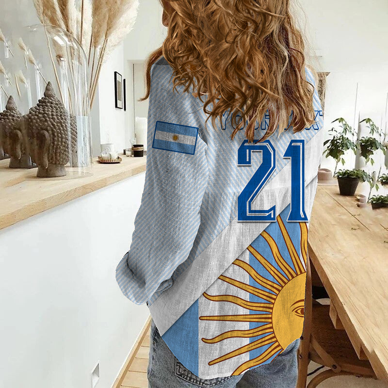 (Custom Personalised) Argentina Sol de Mayo Football Women Casual Shirt
