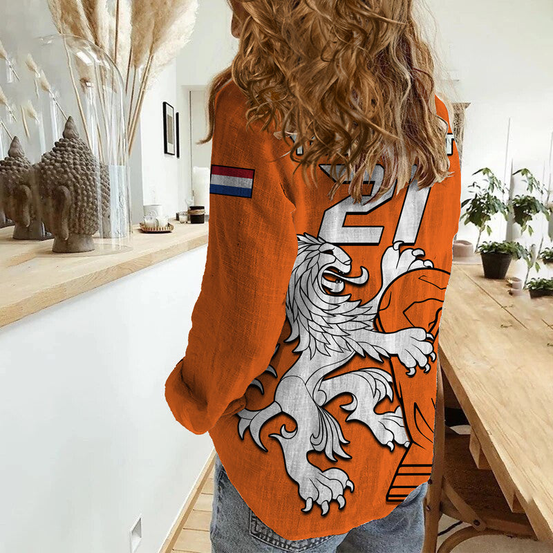 (Custom Personalised) Netherlands Football World Cup 2022 Women Casual Shirt