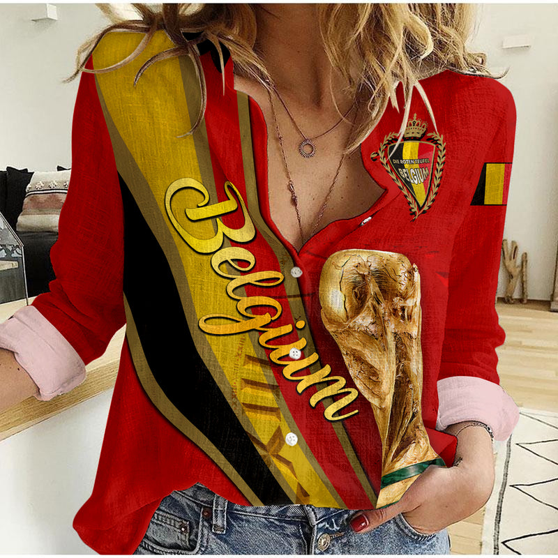 (Custom Personalised) Belgium Football World Cup 2022 - Women Casual Shirt