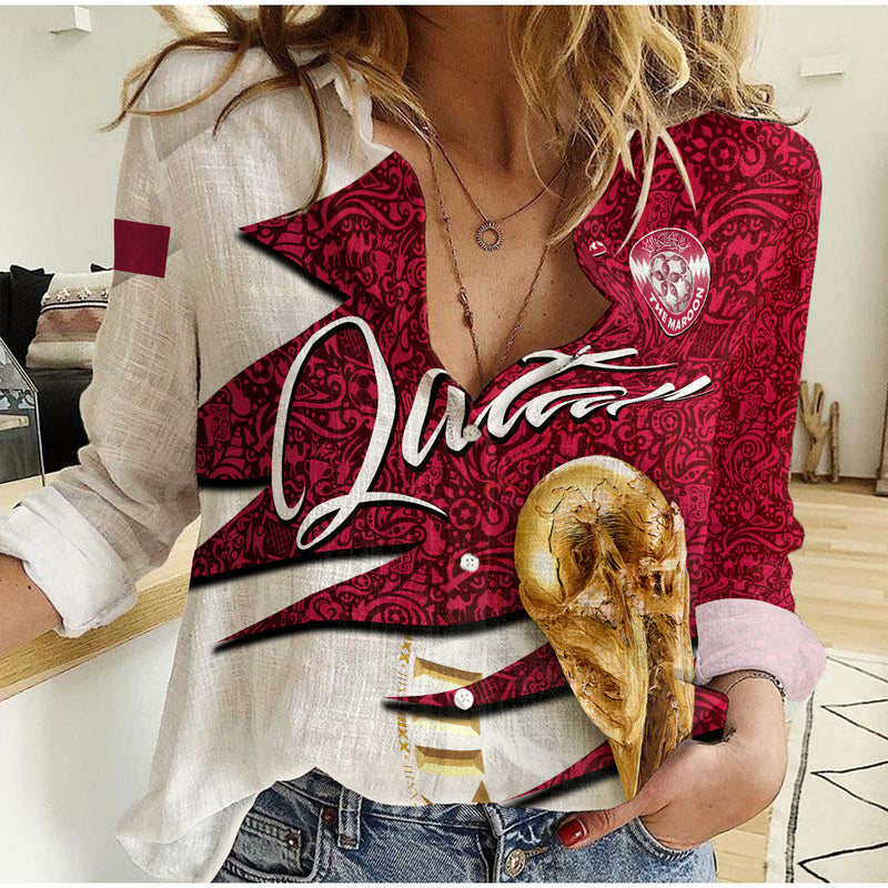 (Custom Personalised) Qatar Football Team World Cup 2022 - Women Casual Shirt