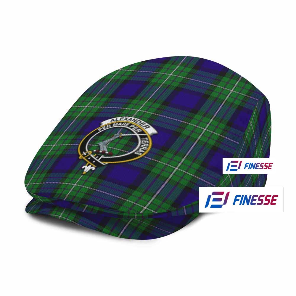 Alexander Family Crest Tartan Jeff Hat, Tartan Flat Cap
