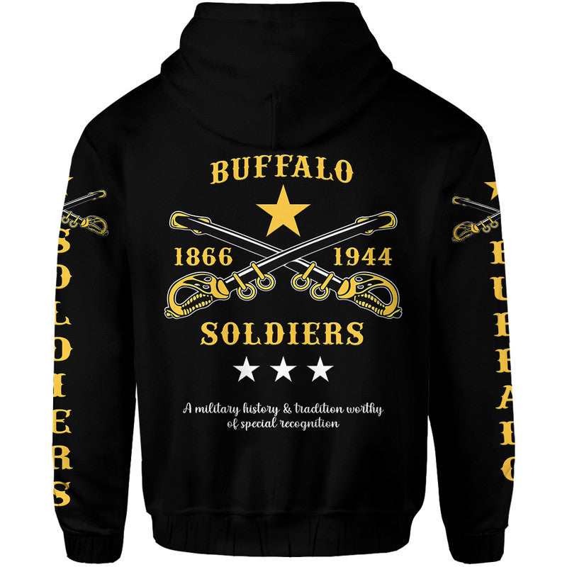 Custom Buffalo Soldiers African American Military Simple Style Black Hoodie