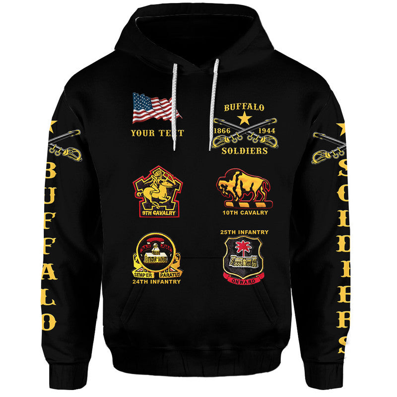 Custom Buffalo Soldiers African American Military Original Style Black Hoodie