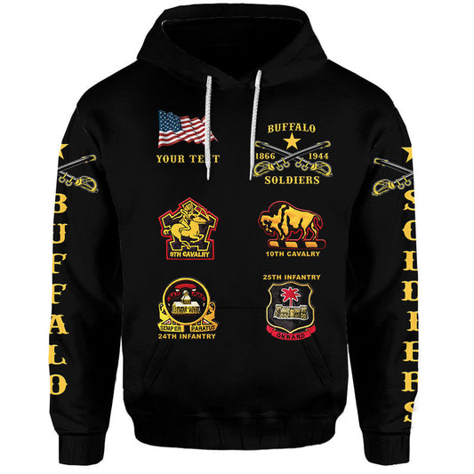Custom Buffalo Soldiers African American Military Original Style Black Hoodie