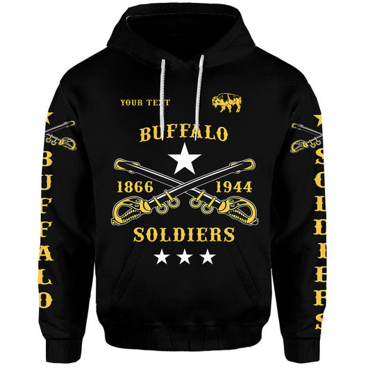 Custom Buffalo Soldiers African American Military Simple Style Black Hoodie
