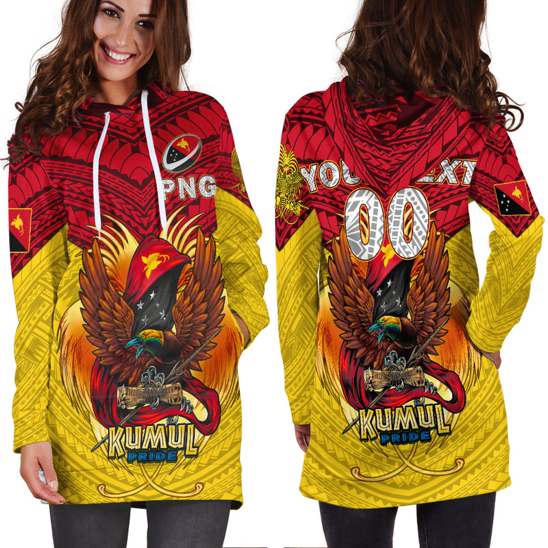 (Custom Personalised) Papua New Guinea Rugby Kumul Pride - Hoodie Dress