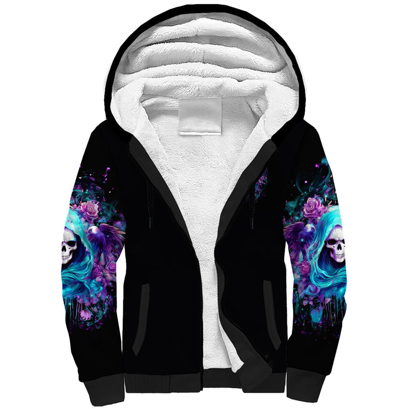 Fairy Skull Once Upon A Time I Was Sweet And Innocent And Then Shit Happens Sherpa Hoodie