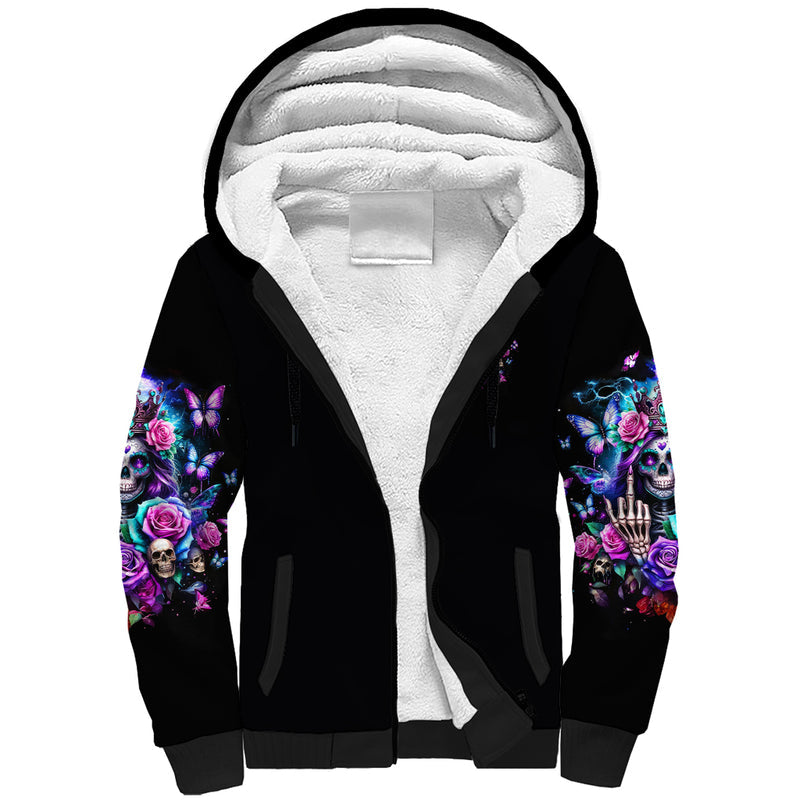 Fairy Skull Bitch I'm Not A Princess I'm The Fucking Queen Sherpa Hoodie