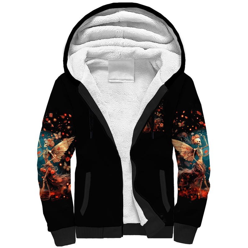 Fairy Skull Hello Darkness My Old Friend Sherpa Hoodie