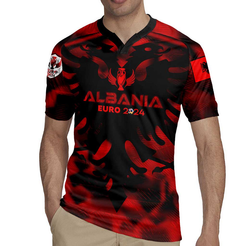 Albania Football 2024 Trophy Wing Style Rugby Jersey