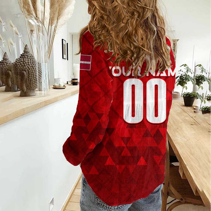 Denmark Football 2024 Trophy Wing Style Women Casual Shirt