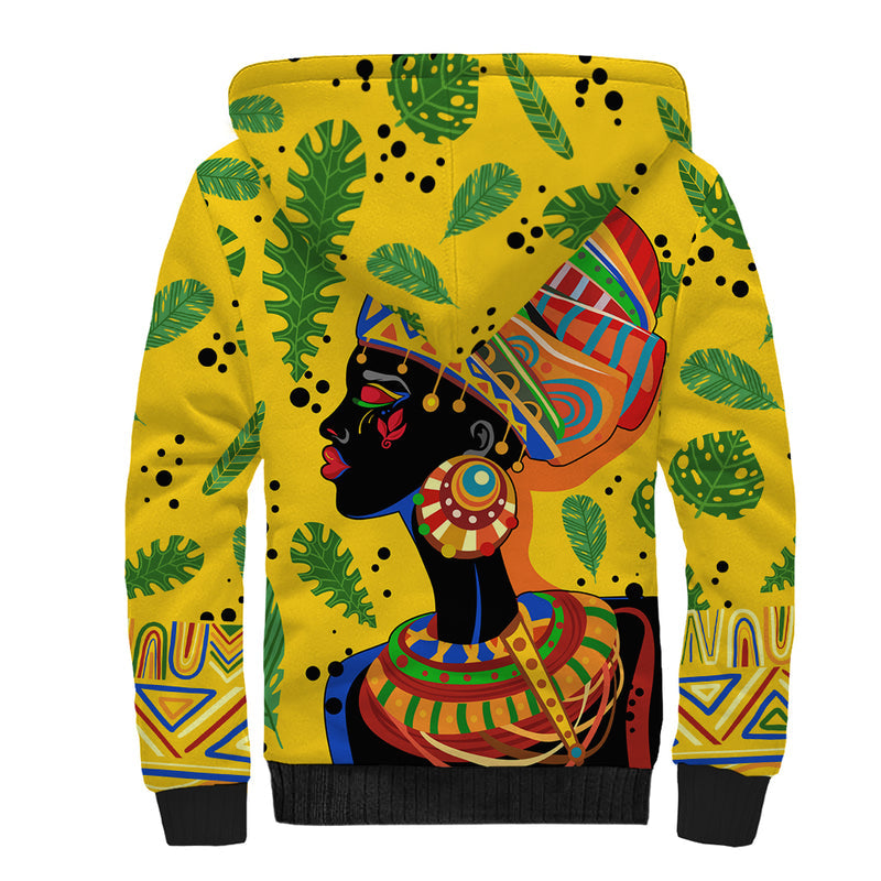 Africa Woman Tropical Style Sherpa Hoodie