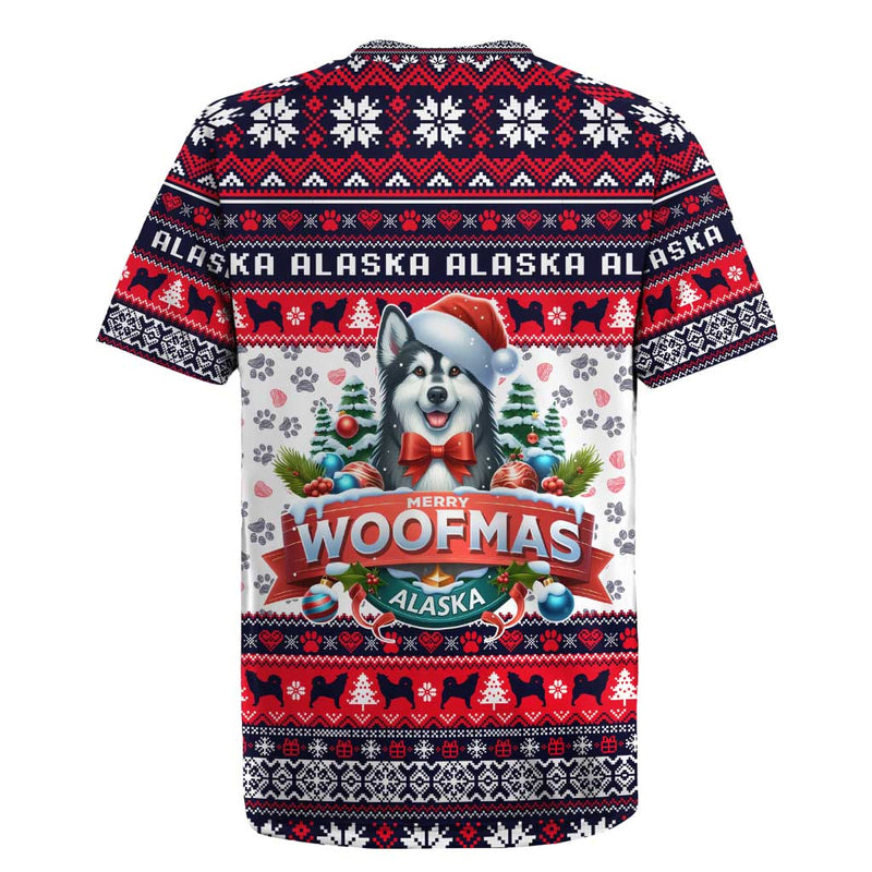Alaska Merry Woofmas Christmas Dog Art Style Rugby Jersey