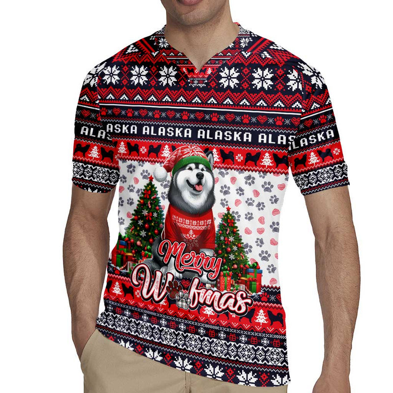 Alaska Merry Woofmas Christmas Dog Art Style Rugby Jersey