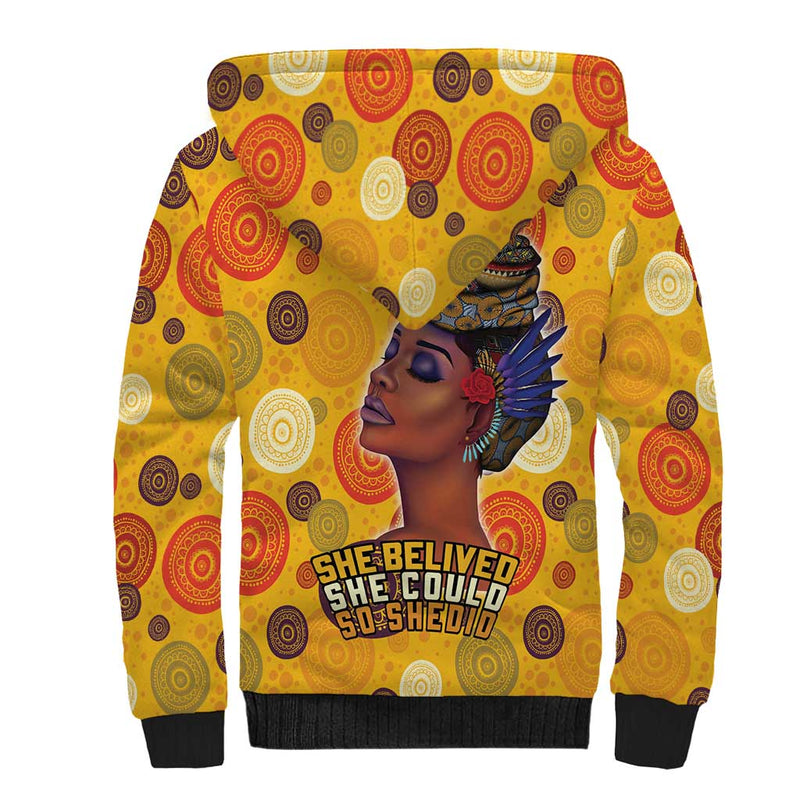 African She Believed She Could So She Did Sherpa Hoodie