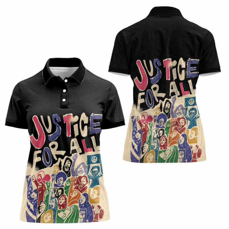 African Stand Firm Justice Now Women Polo Shirt